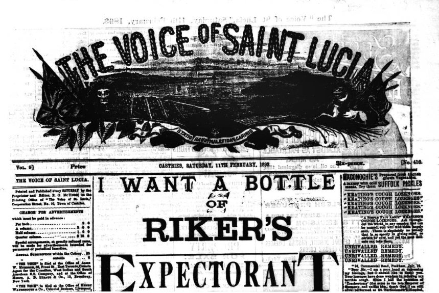 A title page from the Voice of St Lucia, 1893.
