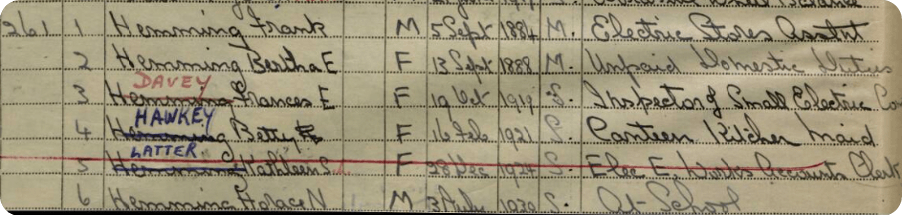 Aaron Ramsdale’s grandfather and his family in the 1939 Register.