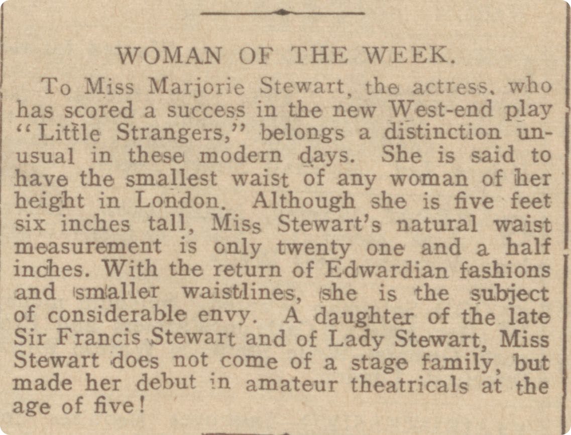 Marjorie Stewart mentioned in the Wells Journal, 5 August 1938.