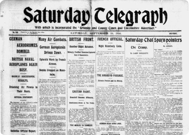 Saturday Telegraph (Grimsby), 23 September 1916.