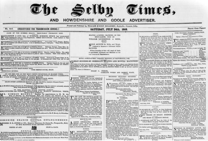  Selby Times, 24 July 1869. 