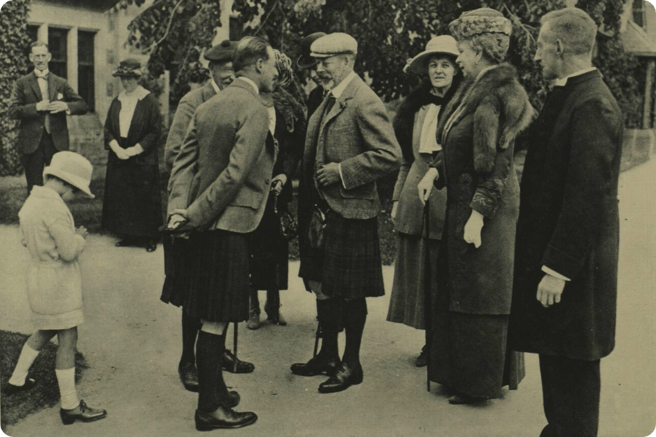 King George V and Queen Mary visiting Aberlour Orphanage in 1922