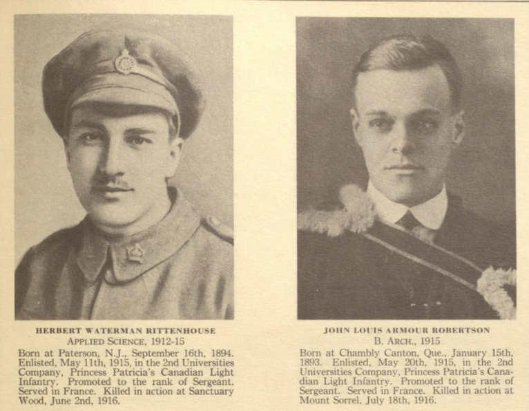 Canada, McGill University Honour Roll, 1914-1918