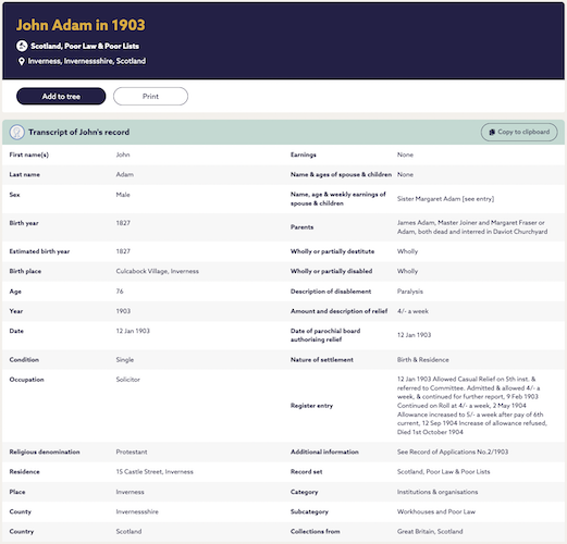 John Adam's record, 1903.