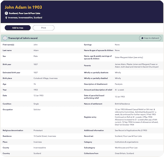 John Adam's record, 1903.
