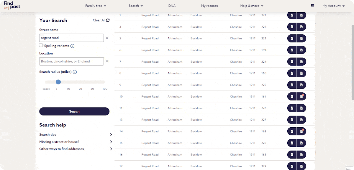 viewing records by address