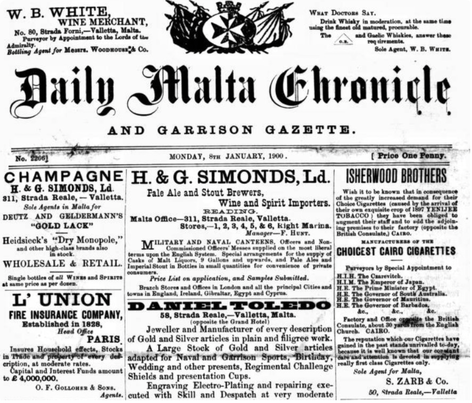 Daily Malta Chronicle 1900