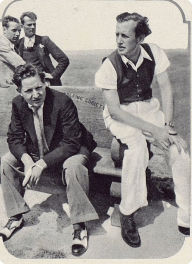 Ian Fleming (right) pictured with Kenneth Wagg in The Tatler, 6 July 1938.