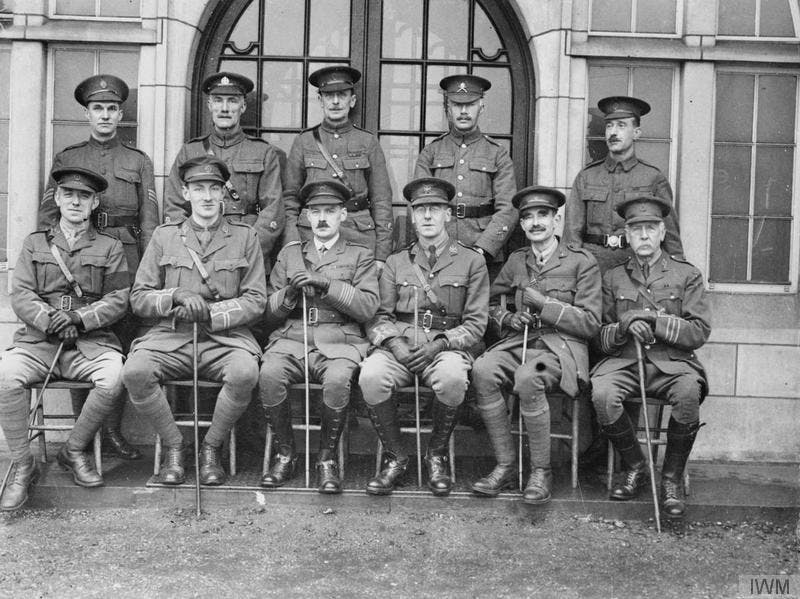 Staff officers of the 1st Battalion, County of London Volunteers, November 1918.