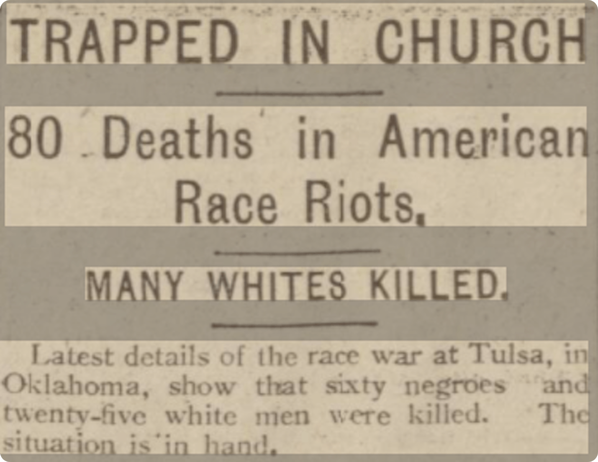 Tulsa race massacre - death toll in newspapers