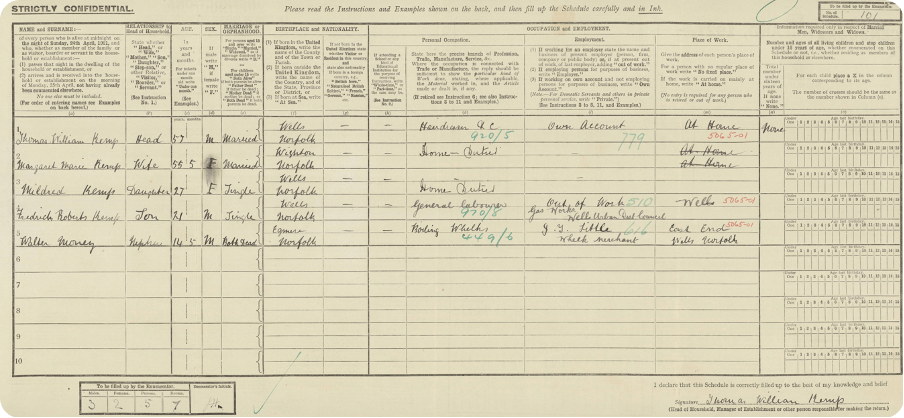 lynn's grandparents on the 1921 census