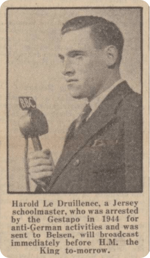 Harold giving his interview to the BBC in 1945.