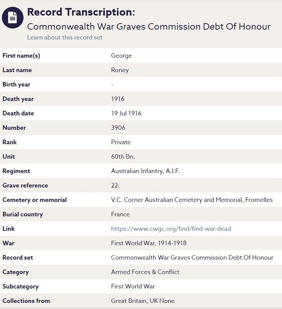 Commonwealth War Graves Commission records on Findmypast