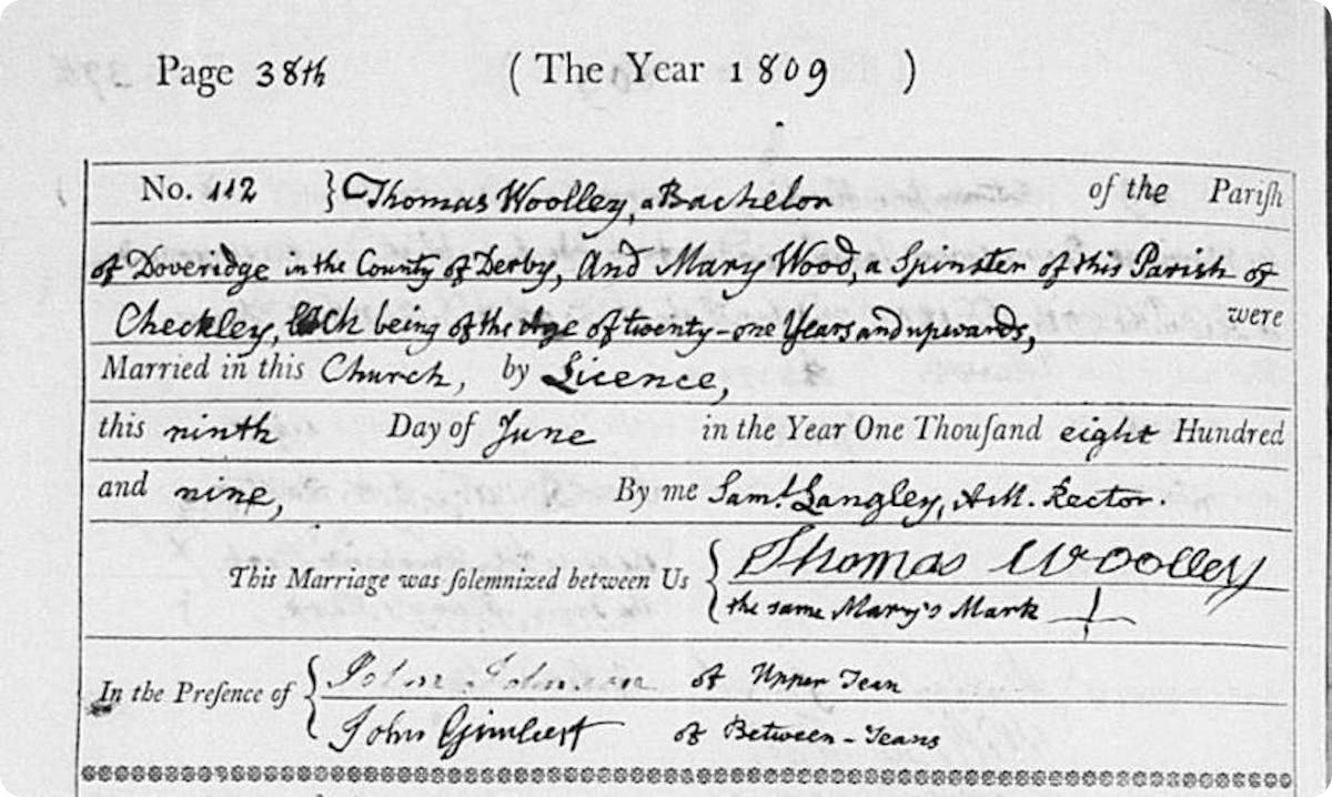 Staffordshire marriage records
