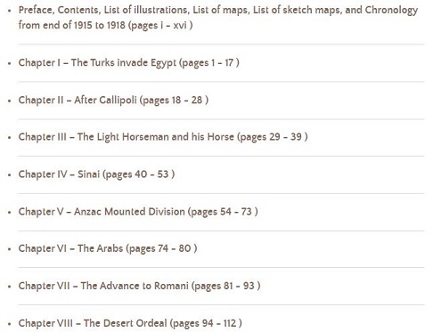 List of the first eight chapters in Volume VII of The Official History of Australia in the Great War of 1914-1918