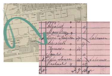 1841 Census record with a map
