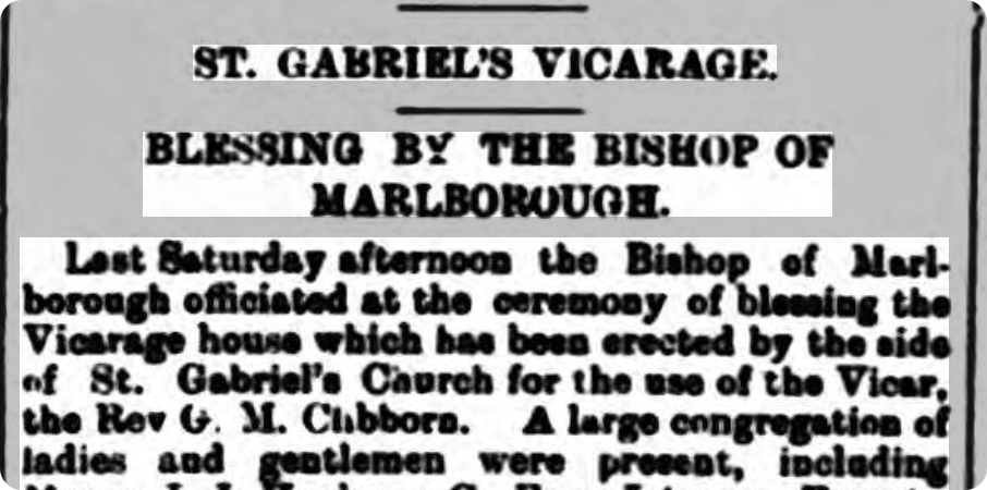 St. Gabriel's Vicarage blessed by the Bishop of Marlborough, 1900.