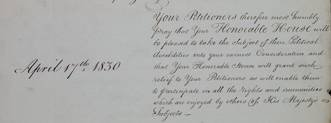 Antigua, Petition Of The Coloured Inhabitants 1830
