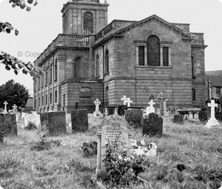 Holy Cross church, Daventry, 1950, from the Francis Frith Collection.