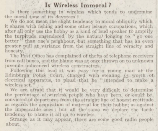 An article from the Gramophone, Wireless and Talking Machine News, August 1924.