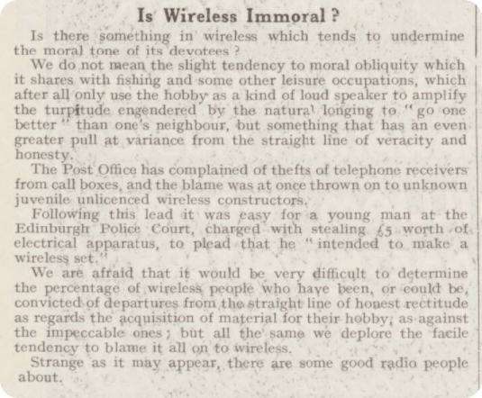 An article from the Gramophone, Wireless and Talking Machine News, August 1924.