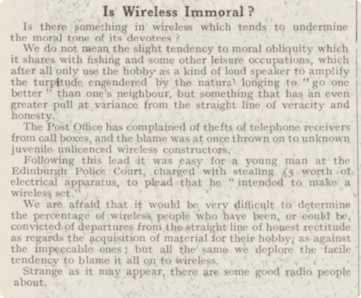 An article from the Gramophone, Wireless and Talking Machine News, August 1924.