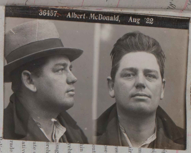 Albert Mcdonald, pictured in the Victoria Prison Registers.