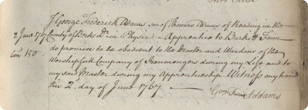 Found in the City of London, Ironmongers, apprentices and freemen 1511-1923 record set