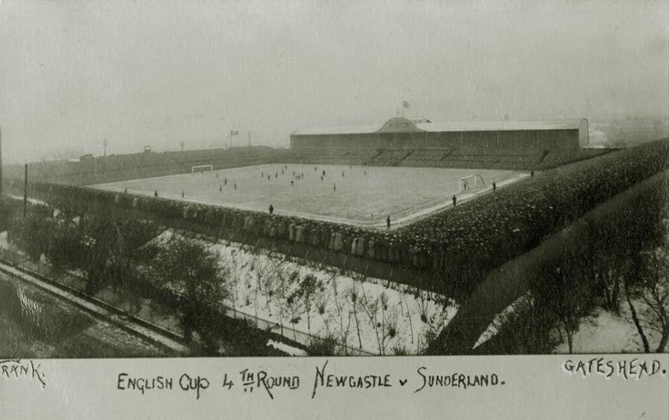 A Newcastle vs Sunderland match at St. James' Park, pictured 1909.