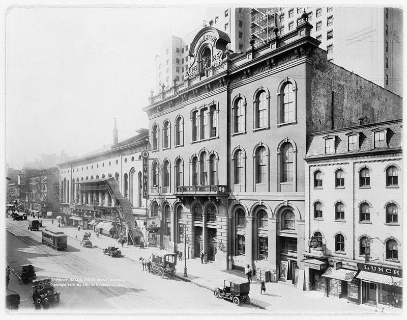 Tammany Hall circa 1914. The building was demolished in 1927