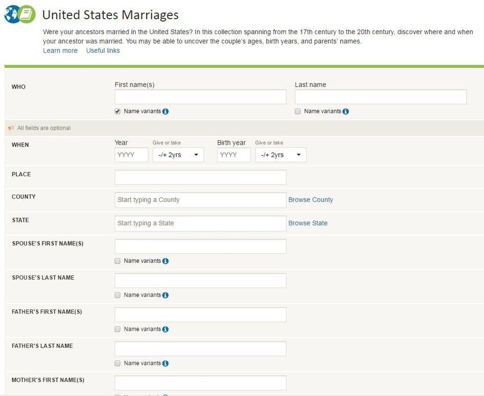 marriage records online