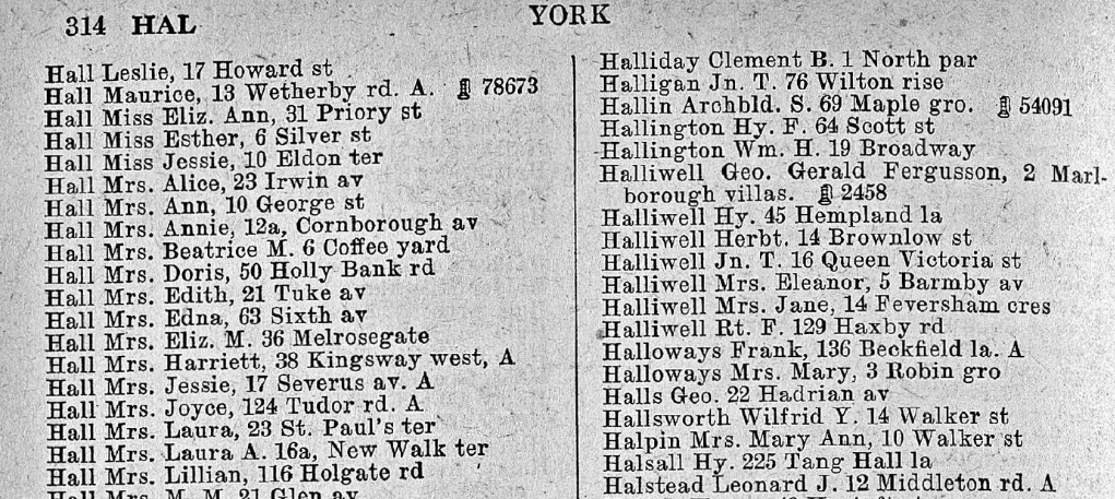 A snippet from the trade directories