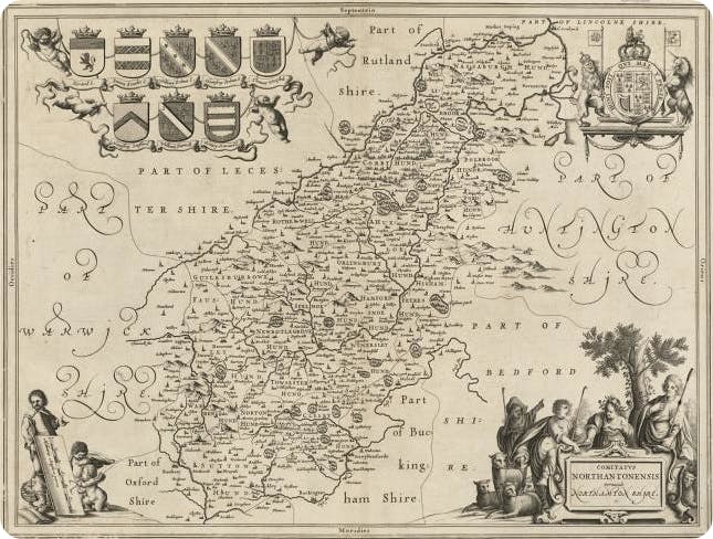 Old map of Northamptonshire