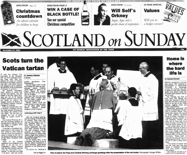 Scotland on Sunday, 27 November 1994.