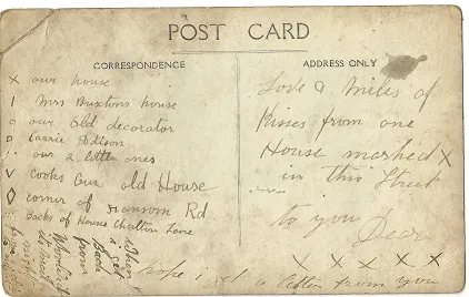 What was written on old postcards?