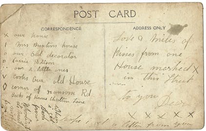 What was written on old postcards?