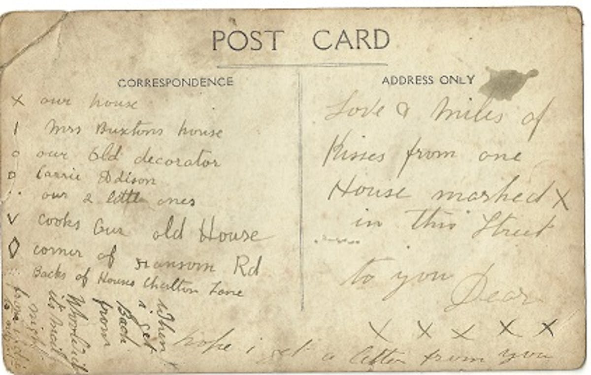 What was written on old postcards?