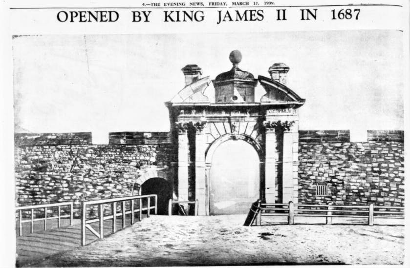 King James' Gate, opened in 1687