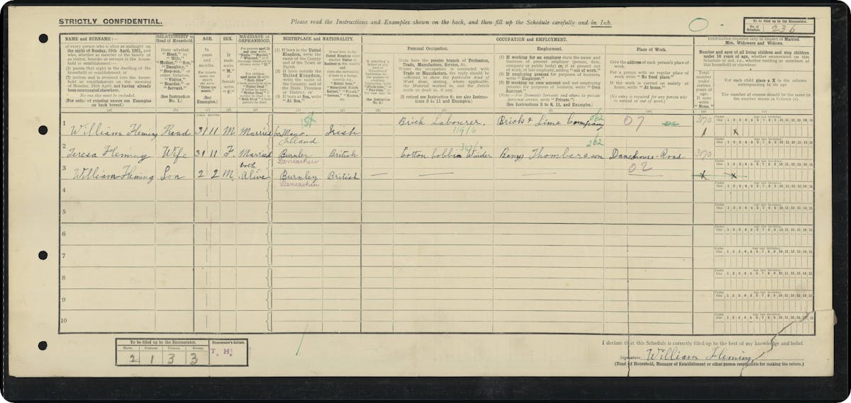 Mick and Sarah’s paternal grandfather on the 1921 Census.