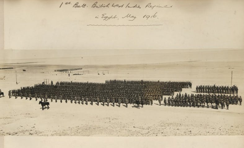 The British West Indies Regiment in Egypt, May 1916, published as part of The National Archive's Caribbean Through a Lens project.