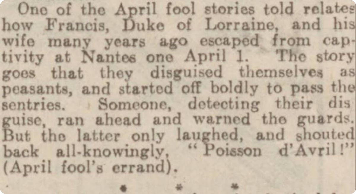 April fool stories from history