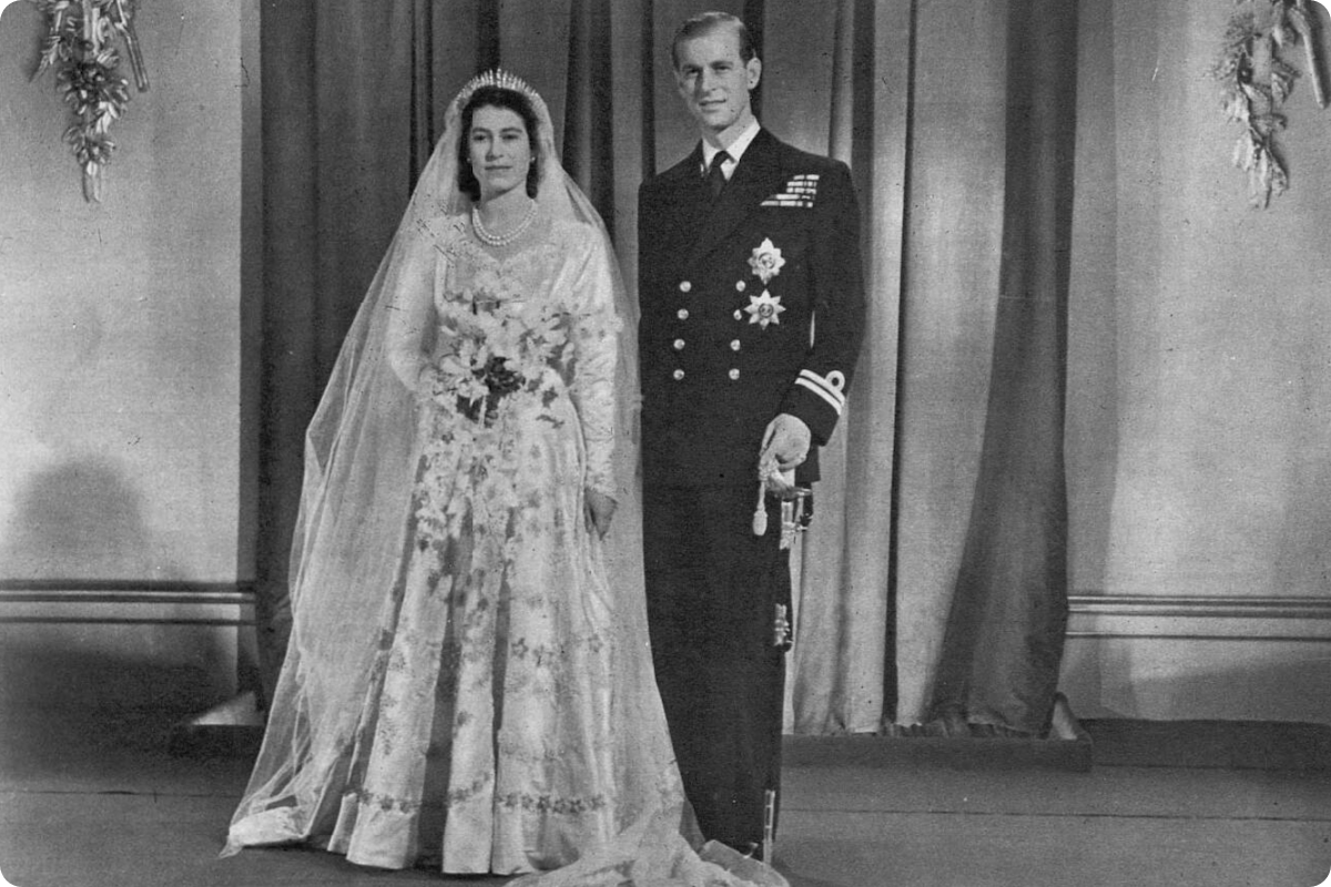 prince philip and princess elizabeth on their wedding day