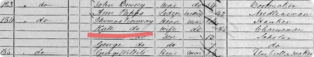 Catherine Eddowes in 1881 UK Census
