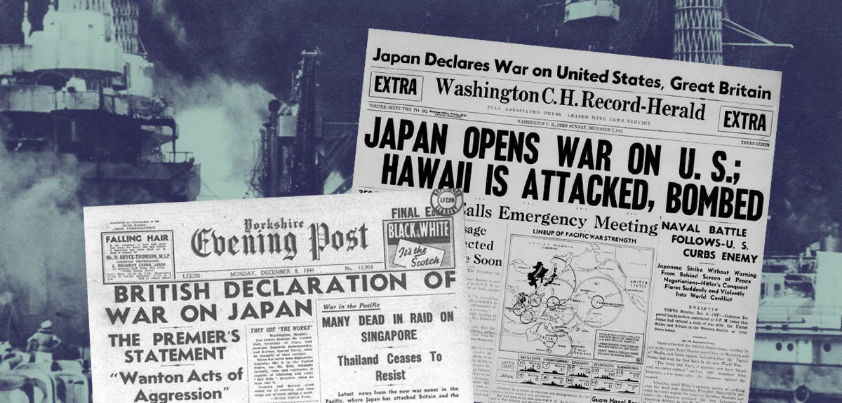 Pearl Harbor newspaper headlines