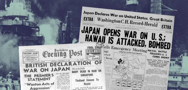 Pearl Harbor newspaper headlines