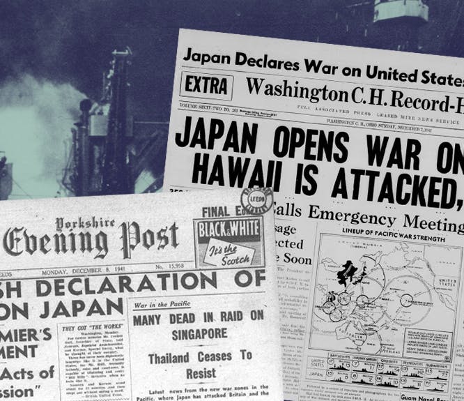 Pearl Harbor newspaper headlines