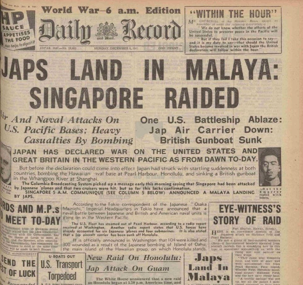 Daily Record December 8, 1941