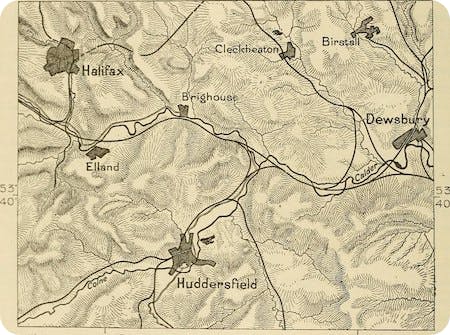 Map of the Yorkshire mines, 1881. 