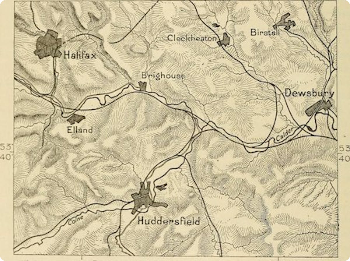 Map of the Yorkshire mines, 1881. 