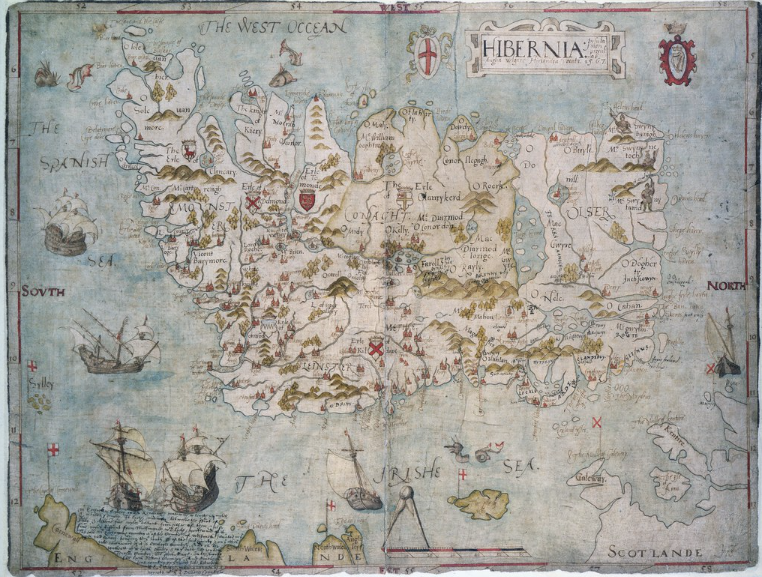 A 1567 map of Ireland by John Goghe. 